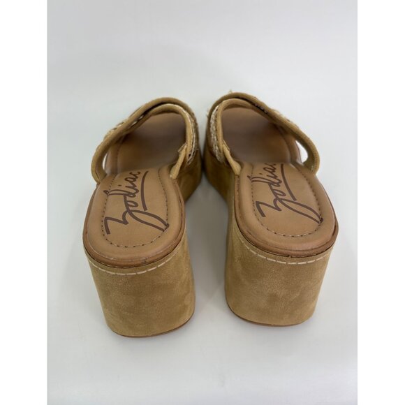 Zodiac Nessa Boho Criss Cross Woven Band Platform Wedge Sandal Tan 11 NWOB - Picture 5 of 7